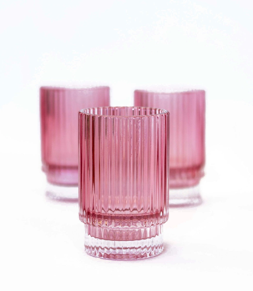Golden wave-patterned candle holders, 10 pc