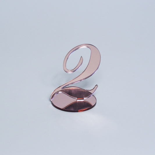 Ruusukullanväriset kauniit pöytänumerot, pleksi. 1-10