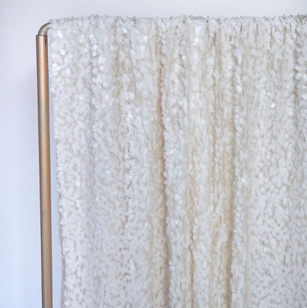 Paljettikangas, valkoinen