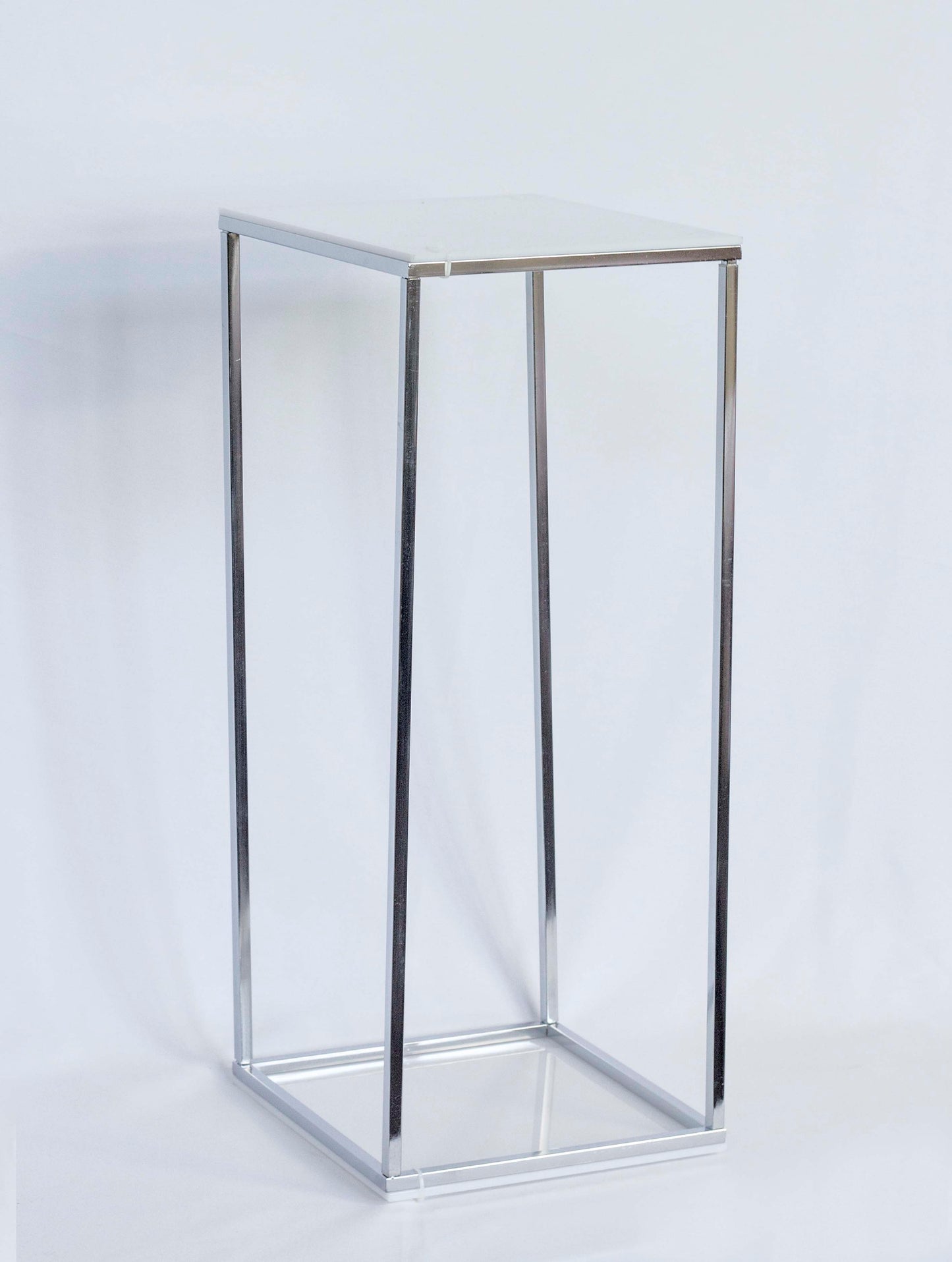 Silver-colored stand for flower arrangements