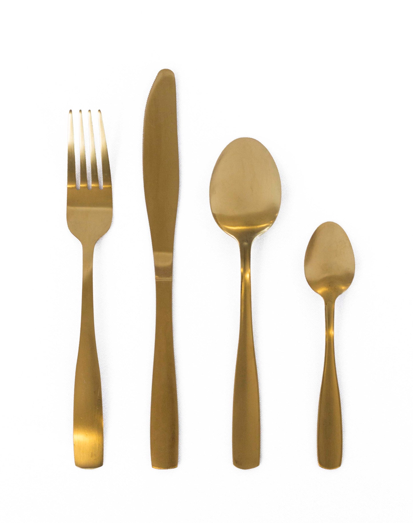 Gold-colored cutlery, double