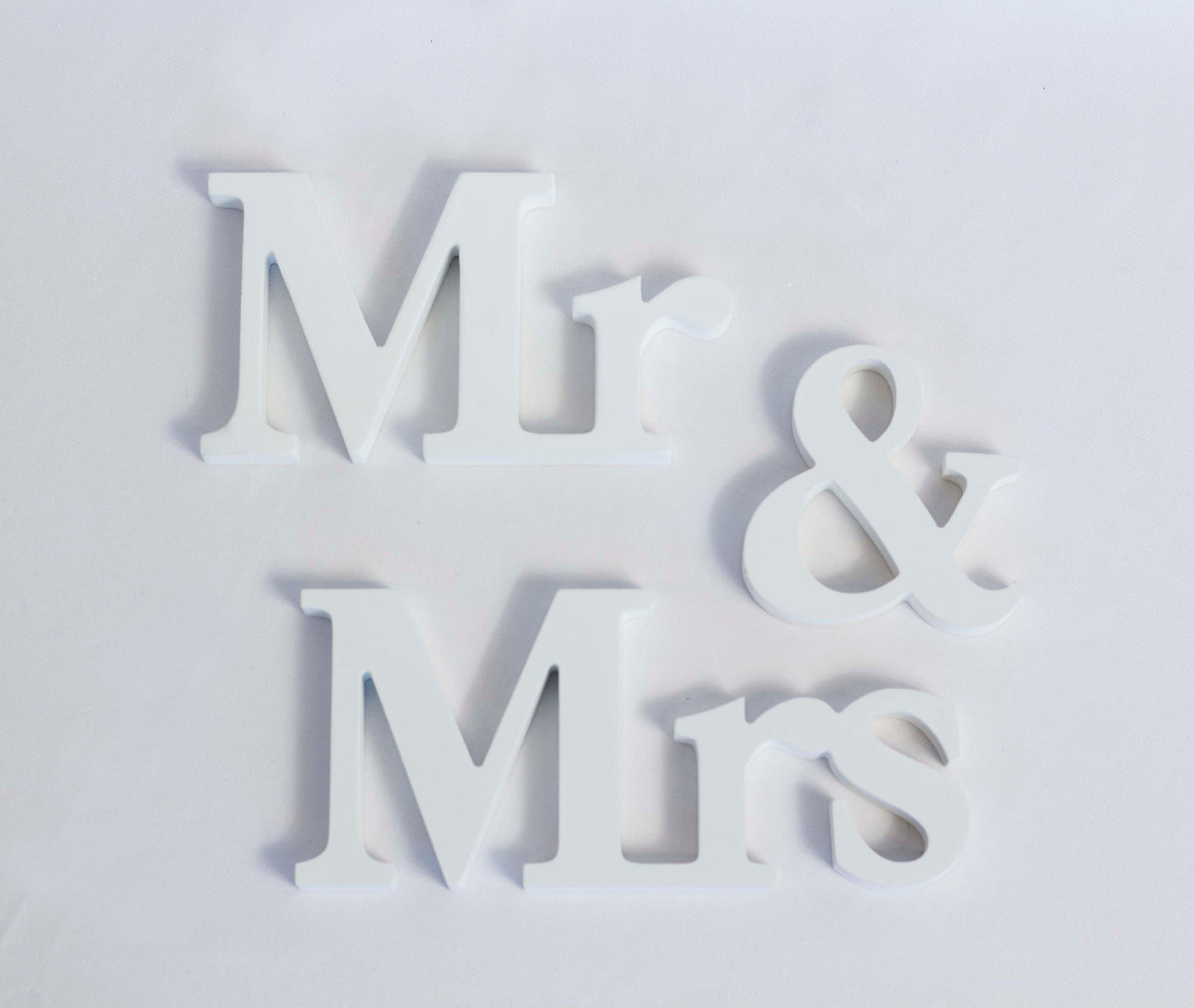 White Mr & Mrs letters