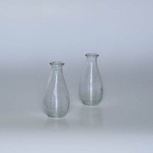 Glass vases, striped surface